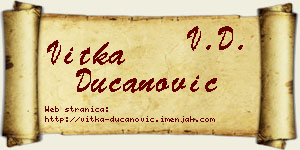 Vitka Ducanović vizit kartica